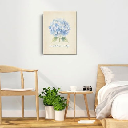 BEASTZHENG Peaceful Warm Days Hydrangea Canvas Wall Art Room Wall Ornament - color: Warm days