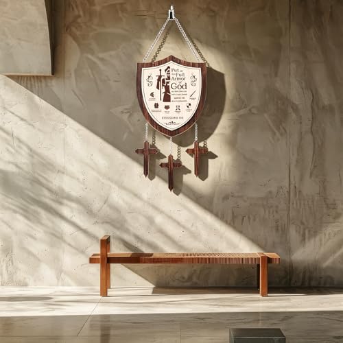 Armor of God Wooden Wall Hanging Ephesians 6:11 Shield Wall Decor