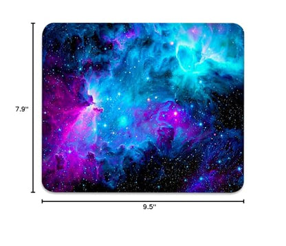 Blue and Purple Nebula Mouse Pad, Cosmic Space Galaxy Durable Desk Mat - color: Cosmic Nebula