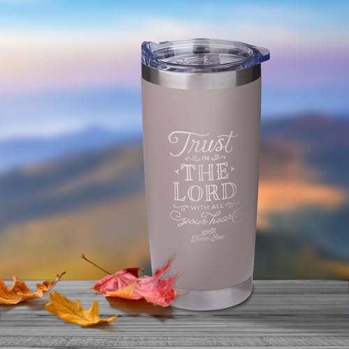 Christian Art Gifts Stainless Steel Trust in the Lord Travel Mug Tumbler, 18 oz. - color: Gray/Trust In The Lord