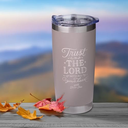 Christian Art Gifts Stainless Steel Trust in the Lord Travel Mug Tumbler, 18 oz. - color: Gray/Trust In The Lord
