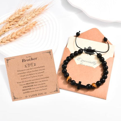 EFVISD Cross Bracelet Gifts for Boys Girls Christian Religious Gifts - color: Brother