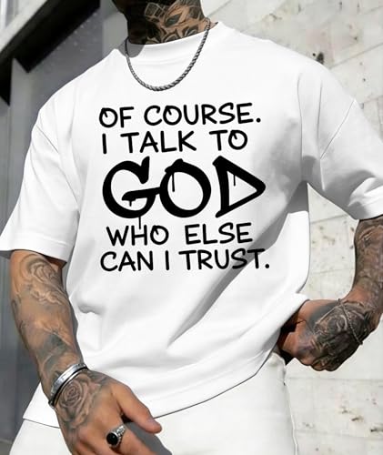 KESIHAN Christian Shirts for Men Jesus Fear God Faith Graphic Tee - color: White-3, size: Large