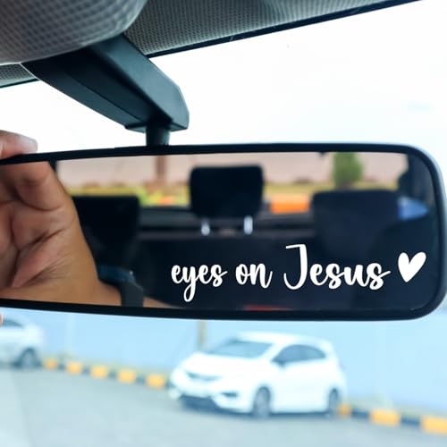 Eyes on Jesus Christian Car Sticker for Women - color: Eyes on Jesus (White)