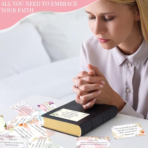 Motiskyy 200 Pcs Spanish Prayer Cards Christian Gifts, Flower - style: Flower