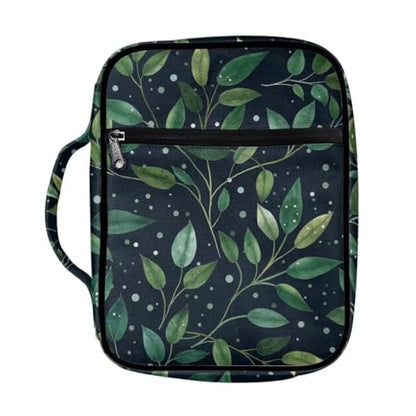 Coldinair Green Leaf Bible Covers for Women Carrying Book Bible Case Church Bag Bible Protective with Handle & Zippered Pocket - color: Green Leaf