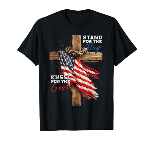 USA Flag Religious 4th of July Christian Faith Men Women T-Shirt - color: Black, size: Large