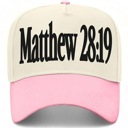 Matthew 28:19 Hat - color: Pink/Natural