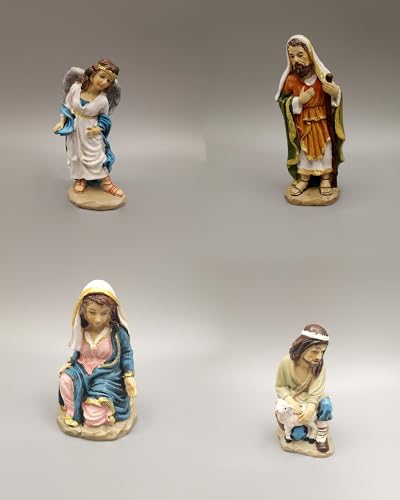 11-Piece Nativity Set - Hand-Painted Resin Holy Family Figurines, Complete Christmas Nativity Scene with Angel, 3 Kings, Shepherds & Animals for Home Decor & Gifts