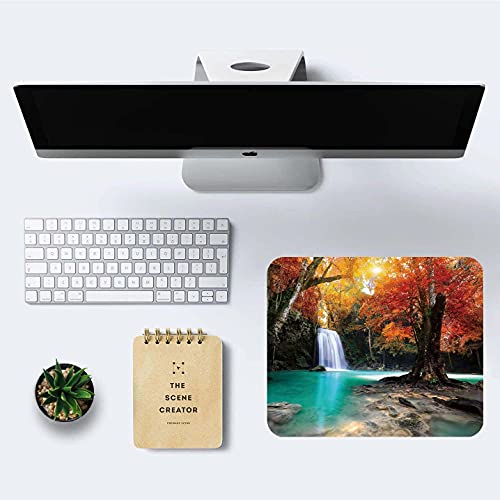 Deep Forest Waterfall Mouse Pad,Non-Slip Rubber Base Wireless Gaming MousePads for Computers Laptop Office,Cute Mouse Pads with Designs for Women - color: S135