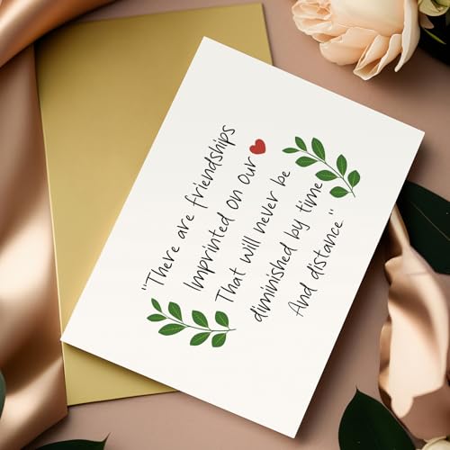Sweet Friendship Card for Him Her, Birthday Card for Friend Bestie, Long Distance Friend Valentine Card, There Are Friendships Imprinted On Our Heart - color: Friendship Card