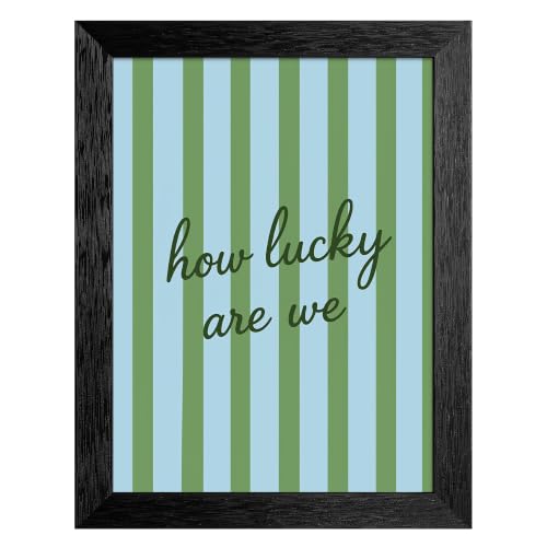 How Lucky Are Canvas Wall Art Script Poster 16x20in Black Framed Flat - color: style 02, size: 16"L x 20"W