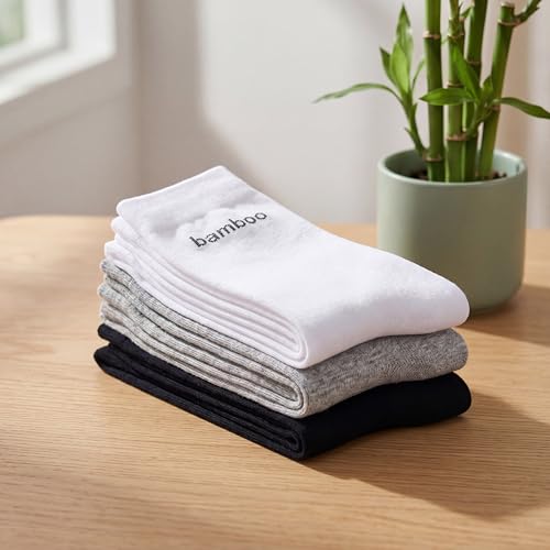 Ladies Crew Socks, 6 Pairs Breathable Casual Crew Socks for All Seasons,Size5-9 - color: White