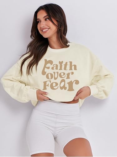 God is Good Sweatshirt Christian Shirts for Women Oversized Jesus Religious Pullover Bible Verse Inspirational Tops - color: Apricot 01, size: Medium