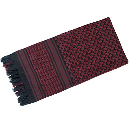 Aonal Military Shemagh Tactical Desert Scarf, Keffiyeh Scarf for Men - color: Red