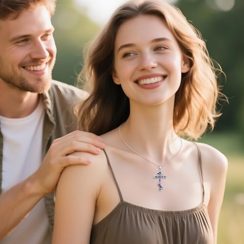 Infinity Cross Necklace S925 Sterling Silver Turquoise/Wooden/Opal/Abalone Cross Pendant Necklaces Christian Jewelry Gifts For Women - style: Orthodox Cross