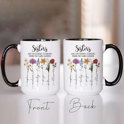 Personalized Besties Forever Mug - Custom Besties Names Crossword Puzzle Mug - Peronalized Sisters Names - Birthday Gift For Best Friend - Long Distance Besties Cup (SOUL-SISTER-M3) - color: SOUL-SISTER-M3
