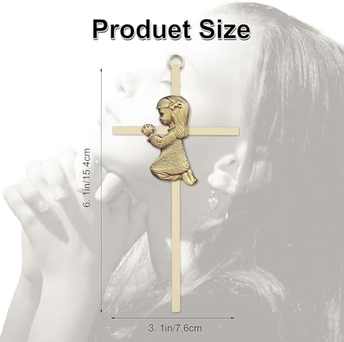 Tryuunion Baby Wall Cross Baptism Gifts for Girl, 6-inch Gold Blessing Girl Baptism Crosses for First Holy Communion Christening and Dedication Baptismal Gifts from Godparents - color: Gold Girl