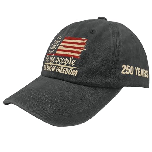 U.S. 250th Anniversary 250 Years Freedoms 1776-2026 Baseball Hats Funny - color: Allblack11