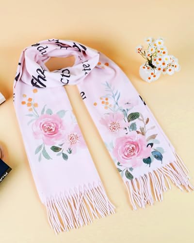 Bozidol Prayer Shawl for Women Christian Floral Cross Bible Verse Scarf Clothes for Christmas Mothers Day Birthday Gifts - color: Joshua 1:9