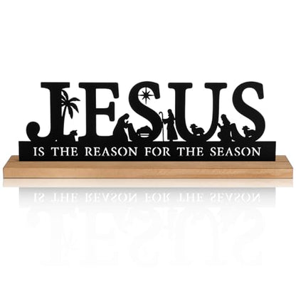 Pinkunn Metal Nativity Scene, Black Nativity Jesus Set for Christmas - style: Jesus