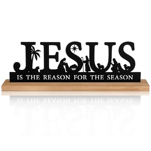 Pinkunn Metal Nativity Scene, Black Nativity Jesus Set for Christmas - style: Jesus