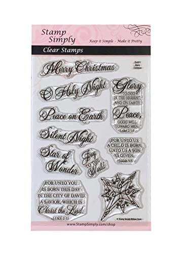 Clear Stamps Christian Religious Merry Christmas 4x6 Inch Sheet - 10 Pieces