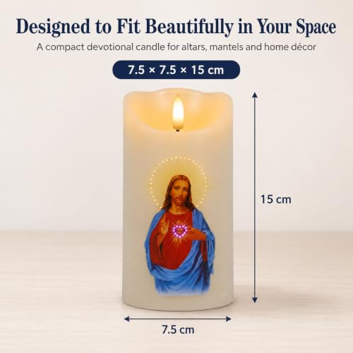 Flameless LED Devotional Prayer Candle with Automatic Timer