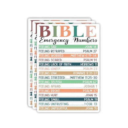 (3Pcs) Bible Emergency Numbers Christian Sticker Inspirational Quotes Bible Verse Jesus Vinyl Decal Stickers for Tumbler Laptop Kindle Water Bottles Book Phone Tablet- Size 3x2