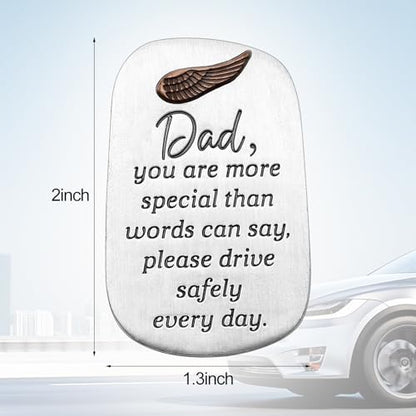 Fathers Day Male Gift Metal Car Visor Clip Drive Safe Auto Visor Clips Guardian Angel Inspirational Gifts 2 inches for Fathers Day Men Birthday car(Dad) - style: Dad