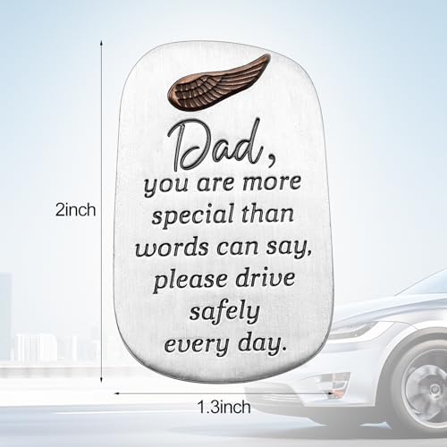 Fathers Day Male Gift Metal Car Visor Clip Drive Safe Auto Visor Clips Guardian Angel Inspirational Gifts 2 inches for Fathers Day Men Birthday car(Dad) - style: Dad