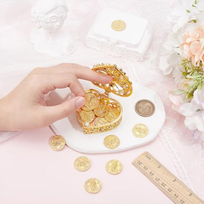 Gold Wedding Arras Coin Set With 13 Coin Heart Shaped Crystals Wedding Decorative Box Arras De Boda Cristiana For Weddings Ceremony Regalos Para Bodas De Matrimonio