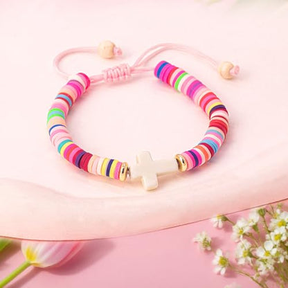 Cute Cross Bracelet Teen Girl Gifts Trendy Stuff Christian Gifts for Kids/Girls/Boys/Teens/Women Jewelry Colorful Jesus Bracelets Christmas Religious Communion Baptism Confirmation Gifts - color: 2-Always Remember