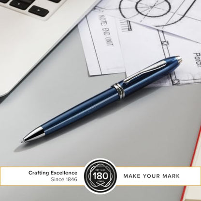 Cross Townsend Cobalt Blue Diamond Ballpoint Pen, Medium Point, Black Ink - color: Blue