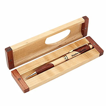 Executive Gift Shoppe | US Marines Maple & Rosewood Engraved Pen and Box