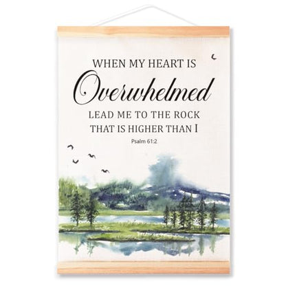 Ybqhd When My Heart Is Overwhelmed Poster Hanger, Bible Verse Wall Art - color: Psalm 61:2