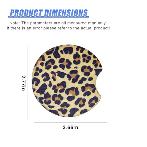 Leopard Print Car Cup Holder Coasters, 2.77'' Drink Cup Mat, No.3 - size: No.3