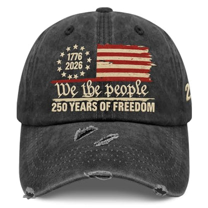 U.S. 250th Anniversary 250 Years Freedoms 1776-2026 Baseball Hats Funny - color: U.s. 250th Anniversary 250 Years Freedoms 1776-20261