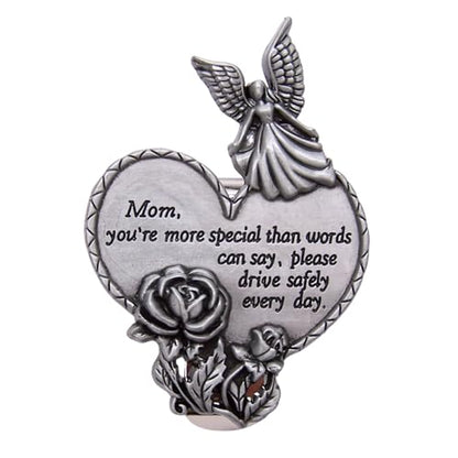 Wowser Mom Drive Safely Visor Clip, Heart and Angel Design,1-7/8 Inches