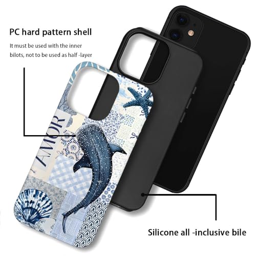 Compatible with iPhone 11,Durable & Shockproof Phone Case Cover Design - Blue Ocean Shark - color: Blue Ocean Shark, size: iPhone 11