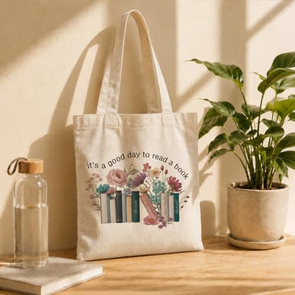 Canvas Tote Bag Aesthetic, It's A Good Day to Read A Book, Reusable Grocery Shopping Bags, Aesthetic Canvas Tote Bag for Shopping Grocery, Beautiful And Delicate Gifts - color: Style 09