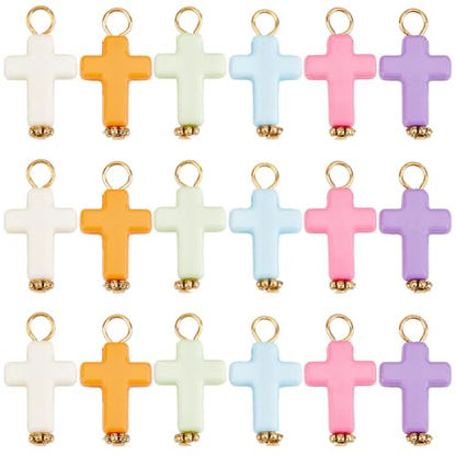 SUNNYCLUE 1 Box 150 Pcs Small Acrylic Cross Charms Plastic Cross Charms Bulk Little Colorful Candy Color Cute Festivals Easter Pendants for Jewelry Making DIY Crafts Necklace Bracelet Earrings - style: Cross 1