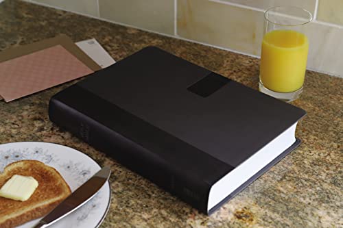 NIV, Super Giant Print Reference Bible (Font Size: 16.5-point), Leathersoft, Gray, Red Letter, Thumb Indexed, Comfort Print