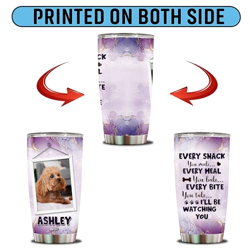 Personalized Dog Tumbler Gifts for Men Women Travel Cup Coffee Mug Insulated Stainless Steel 20oz With Lid Custom Name Photo Gift for Pet Owners Dog Lovers - color: DOG