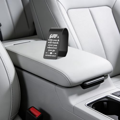 Vivopisew Black Engraved Stainless Steel Car Visor Clip God Is With You, Christian Prayer Gift for Driver, Safe Driving Gifts for Family Friend Dad Husband Brother VVA342 - color: Black-God is with You