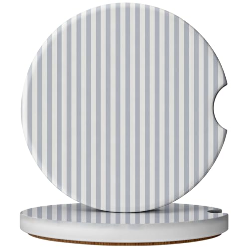 2 Pack Car Coasters for Cup Holders, Cute Car Accessories Interior (Gray Stripes) - color: Gray Stripes