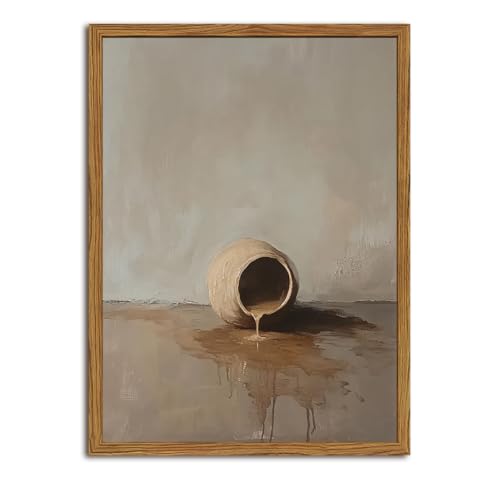 Vintage Christian Jar Still Life Wall Art Mid Century Kitchen Alabaster Jar Religious Wall Decor Painting Jesus Faith Poster Canvas Prints for Prayer Room Living Bedroom 12x16 inch Wood Framed - color: Jesus-C, size: 16"L x 12"W