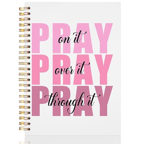 UTELKA Pink Christian Notebook, Prayer Bible Spiral Notebook 5.5x8.3 - color: Pink Prayer On It Prayer Over It