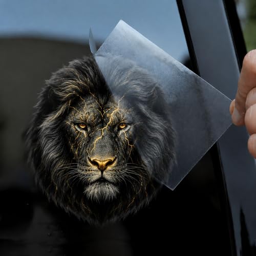 Lion of Judah Vinyl Decal, Christian Lion Car Window Sticker, Waterproof Transparent DTF Decal, Religious Lion Head Sticker for Truck Laptop Tumbler Christian Gift, 6 inches