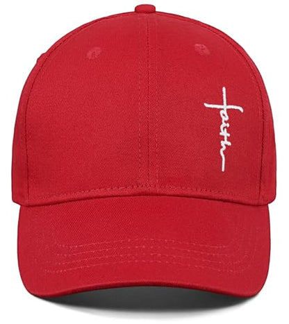 Christian Jesus Hats for Men & Women - Cross Logo Faith Baseball Caps - Ideal Religious Gifts for Thanksgiving and Christmas - color: Burgundy